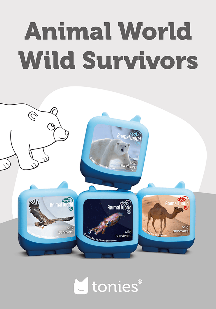 Animal World Wild Survivors Pocket Tonies - 4 Pack